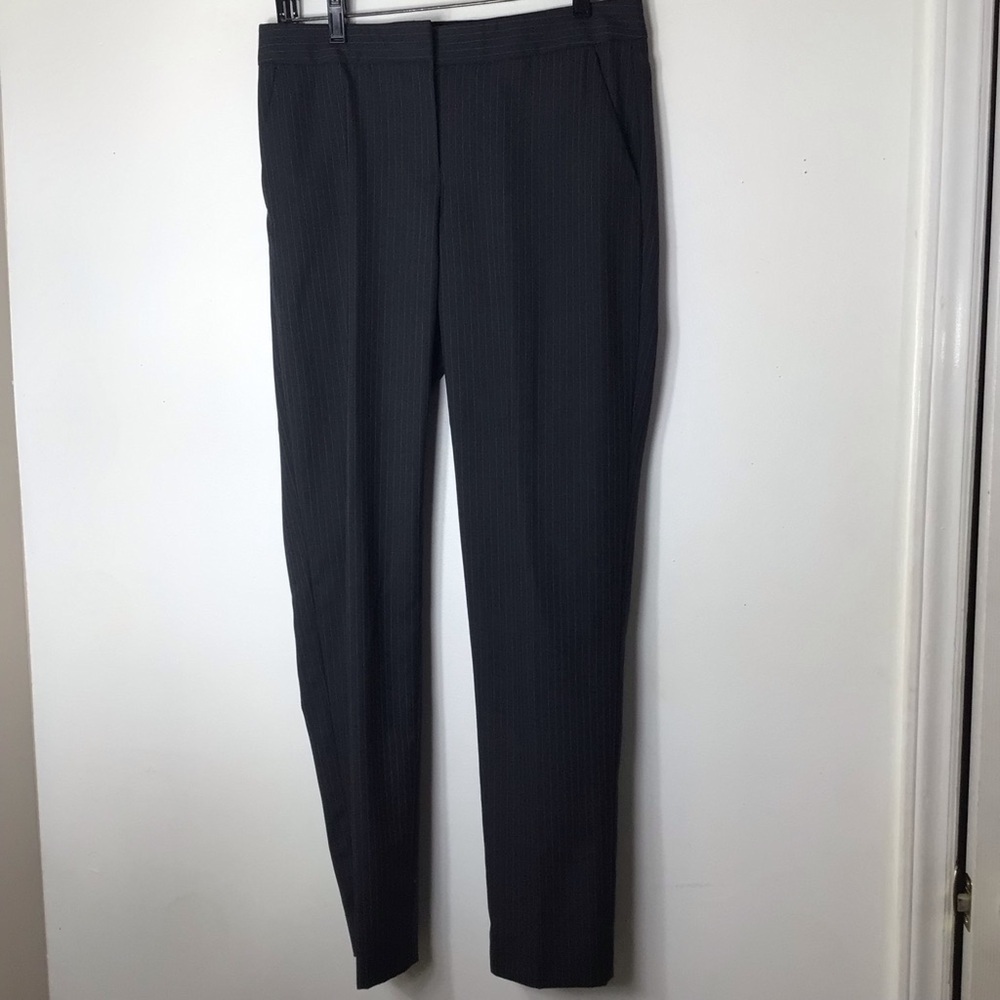 J Crew pants women 2 tall grey pinstripe wool